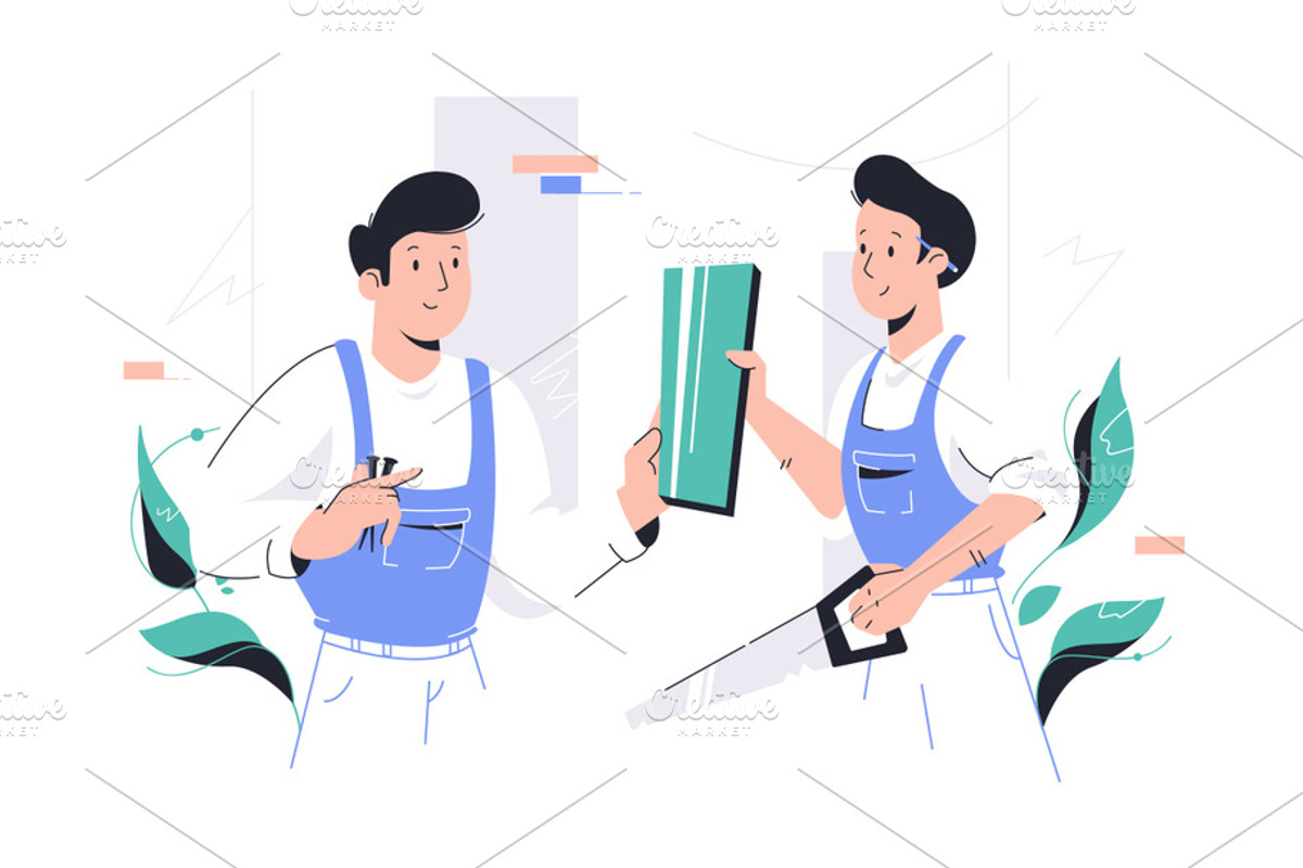Repairman in working progress, a Person Illustration by Evanat Illustrations
