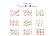 Watercolor Seamless Floral Patterns, a Pattern Graphic by VetalStock (Thumbnail 1 of 3)