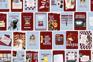 Burgundy Light Blue Viral Instagram, a Social Media Template by CreativeTempHub