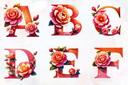 Floral Alphabet Sublimation PNG, an Illustration by RobertsArt (Thumbnail 7 of 7)