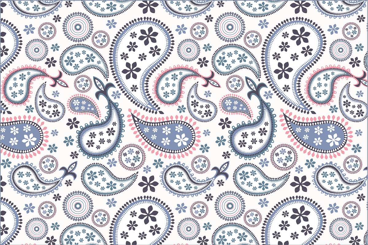 Seamless Paisley Patterns Vector, a Pattern Graphic by Studio Indigo (Photo 3 of 9)