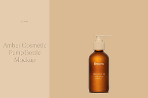 Amber Cosmetic Pump Bottle Mockup, a Cups & Container Mockup by Copal