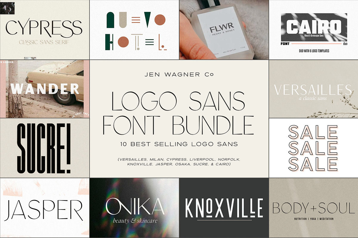 Modern Logo Sans Font Bundle, a Sans Serif Font by Jen Wagner Co (Photo 1 of 39)