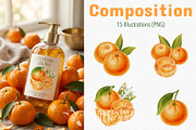 Tangerines — Watercolor Illustration, a Food Illustration by Andre_Eva (Thumbnail 3 of 11)