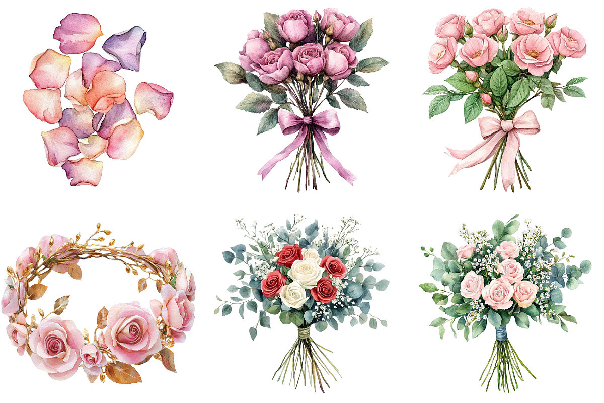 Romance Floral Clipart, an Illustration by cherrydesign (Photo 1 of 4)