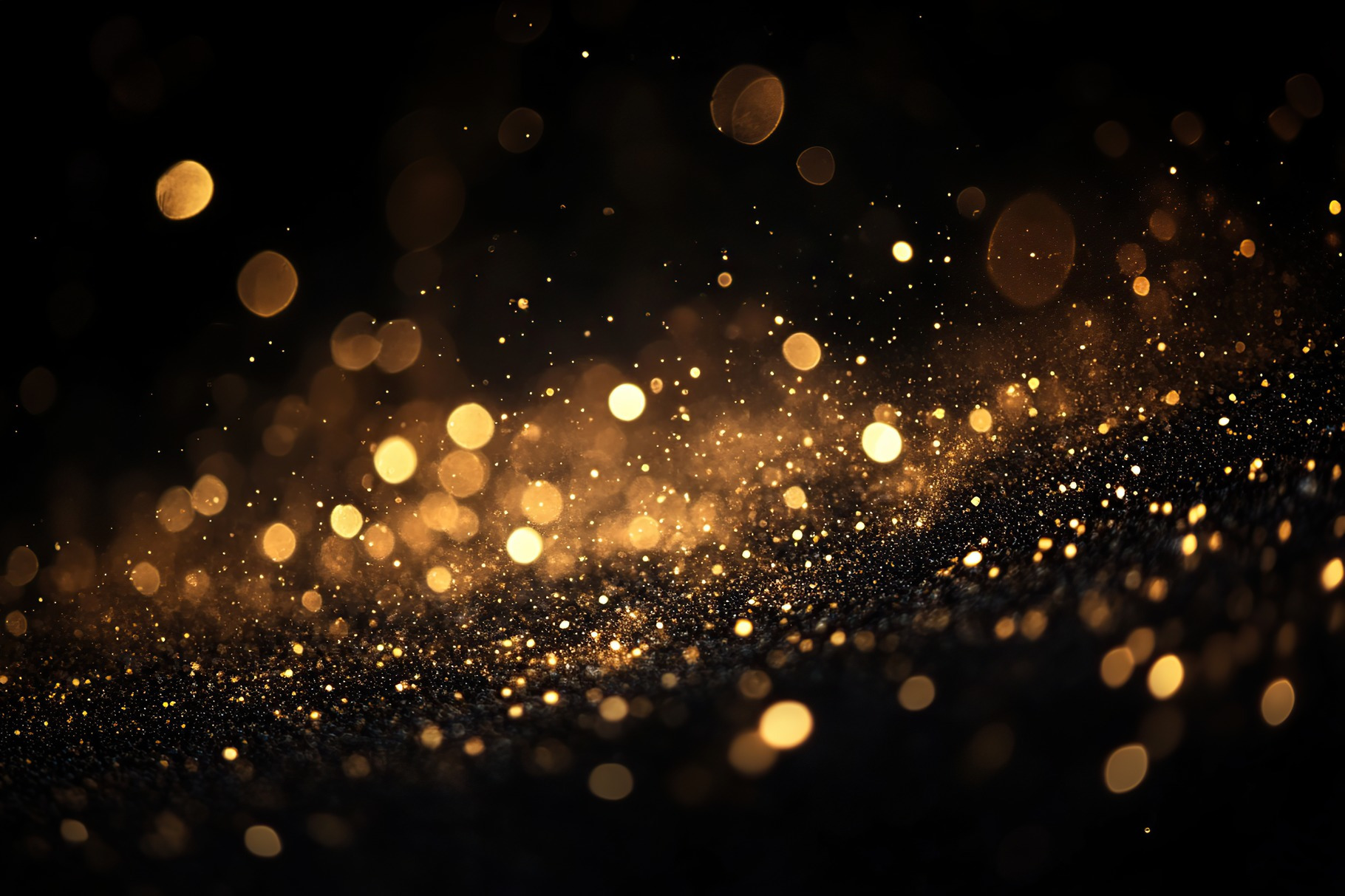 Blurred glitter sparkles and lights on black background, a Background ...