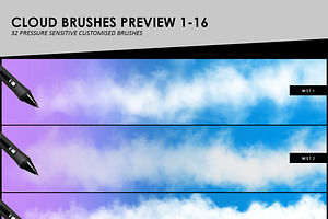 Clouds, Fog, Smoke Photoshop Brushes