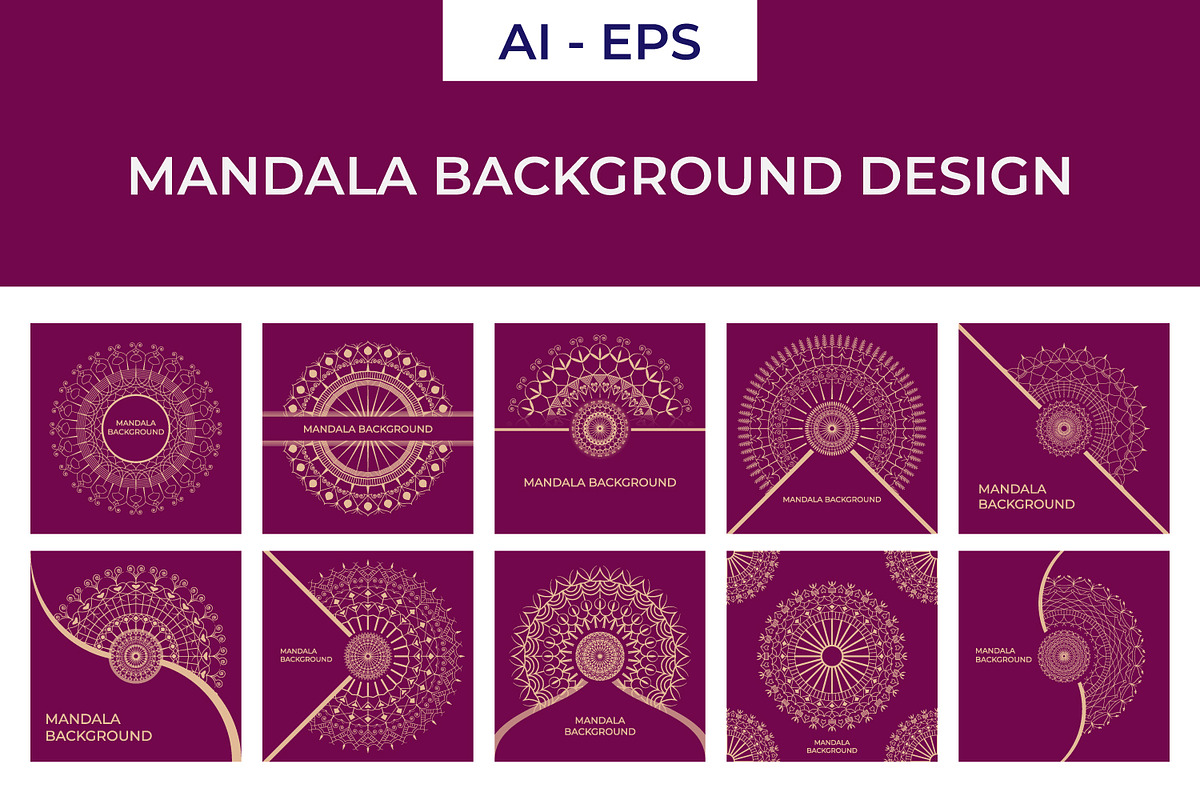 Mandala Background Design Collection, a Decorative Illustration by Lakhan1998