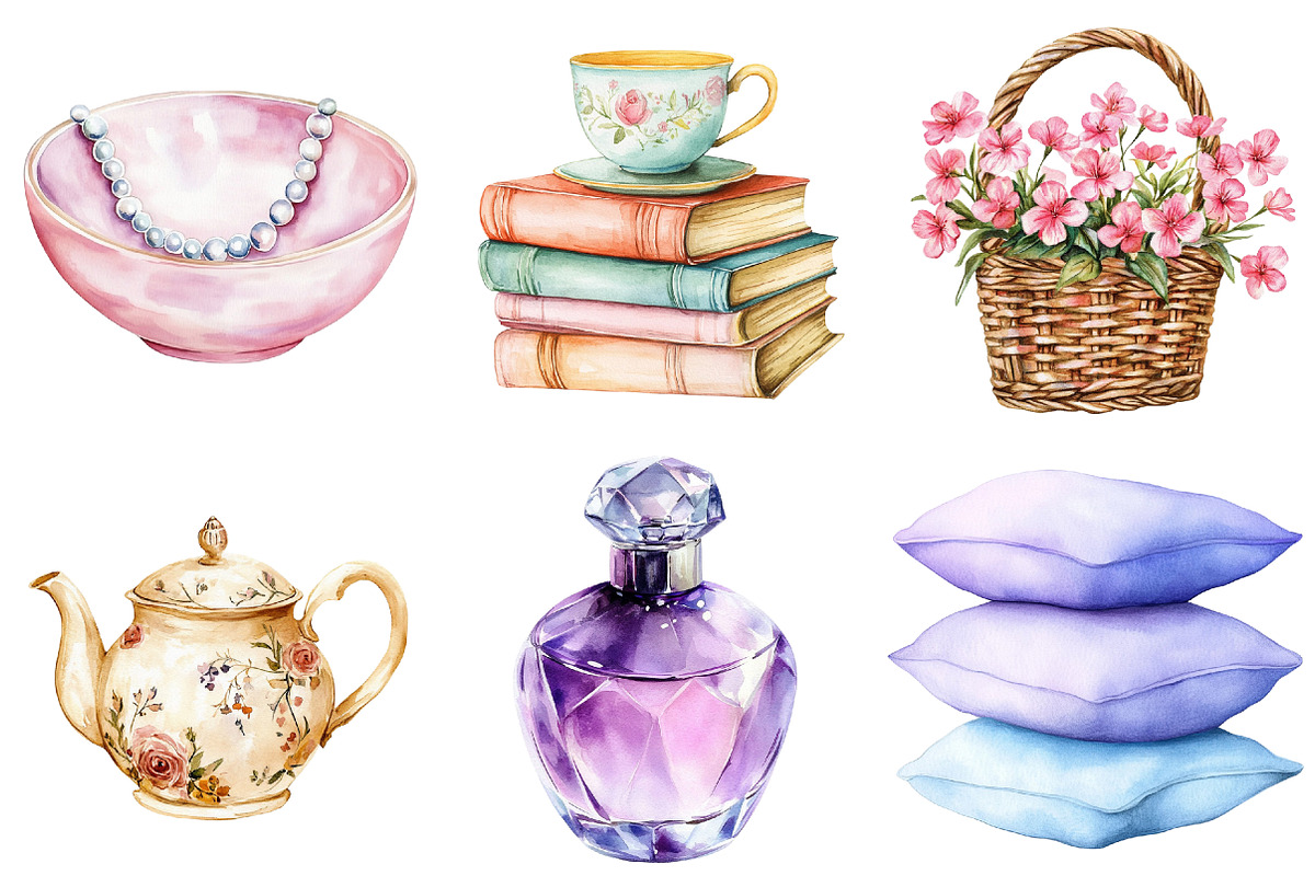 Watercolor Modern Rapunzel Clipart, a Seasonal Illustration by CitraGraphics (Photo 4 of 6)