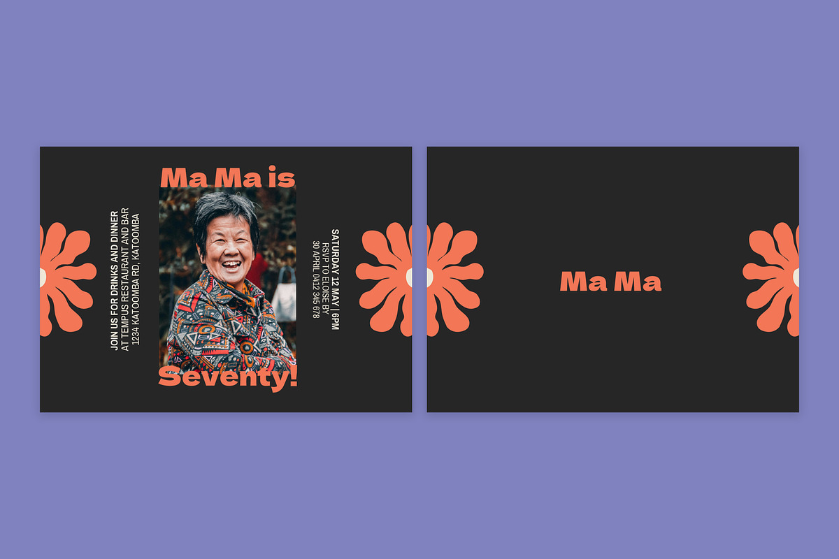 Ma Ma Birthday Invitation, an Invitation Template by Mountain Folk Creative (Photo 1 of 6)