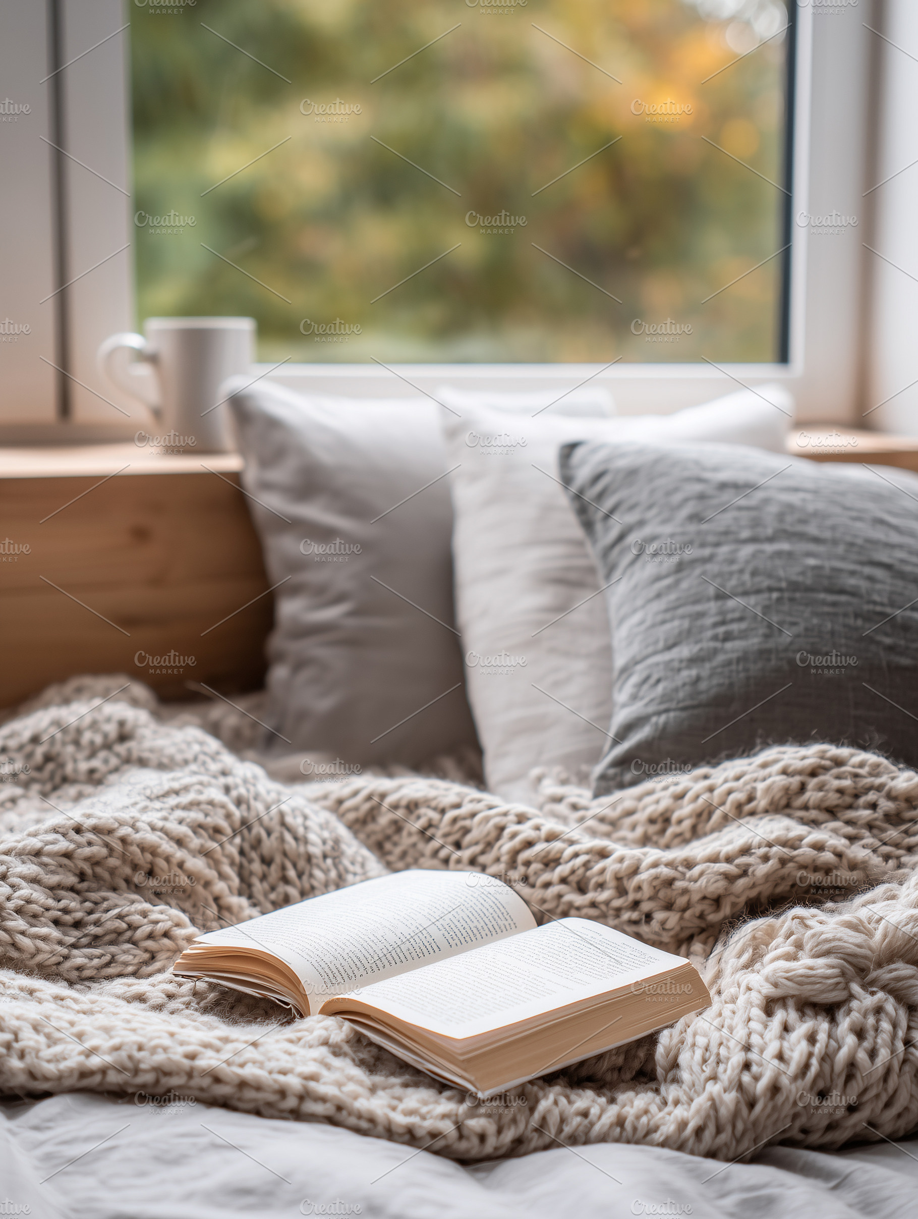 Cozy home reading nook with an open, an Architecture Photo by MistyDay