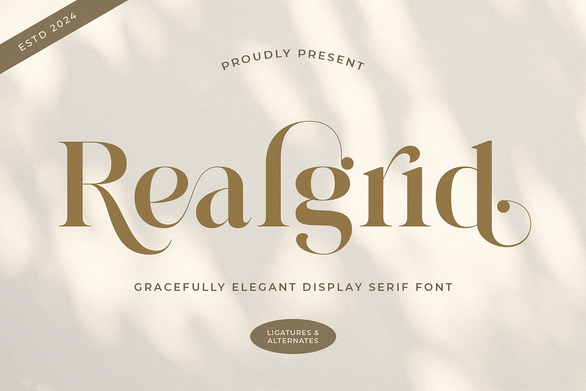 Realgrid - Elegant & Classy Serif, a Serif Font by Jimoji (Photo 1 of 7)