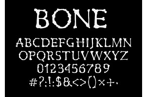 Bones Font, Uppercase Alphabet