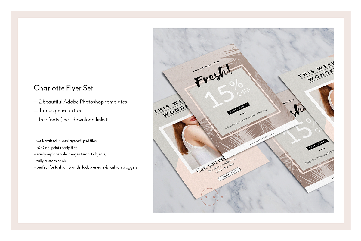 2 Newsletter Flyers • Charlotte, a Card Template by Nonola (Photo 2 of 4)
