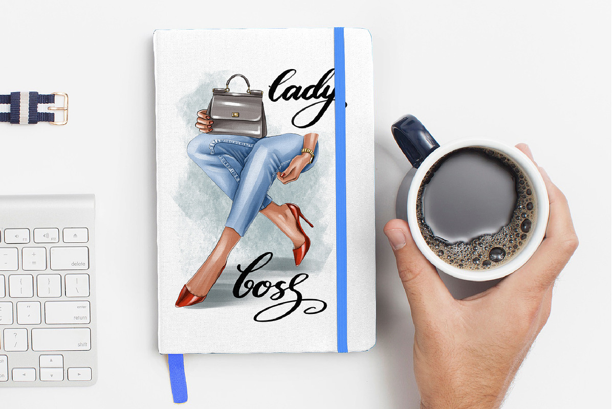 Lady boss clipart, Legs in jeans png, a Work Illustration by KupalinaArt (Photo 7 of 8)
