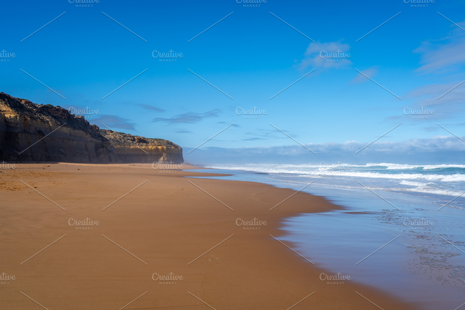 Clifton Beach and Twelve Apostles along the Great Ocean Road, Au, a Nature Photo by GoodGoods
