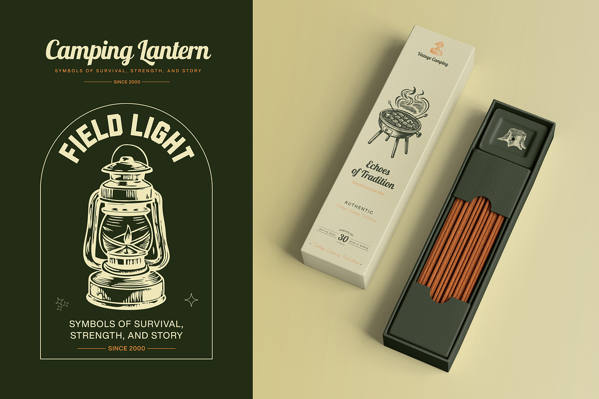Vintage Camping Illustration Set, a Person Illustration by Creative Stall (Photo 3 of 9)