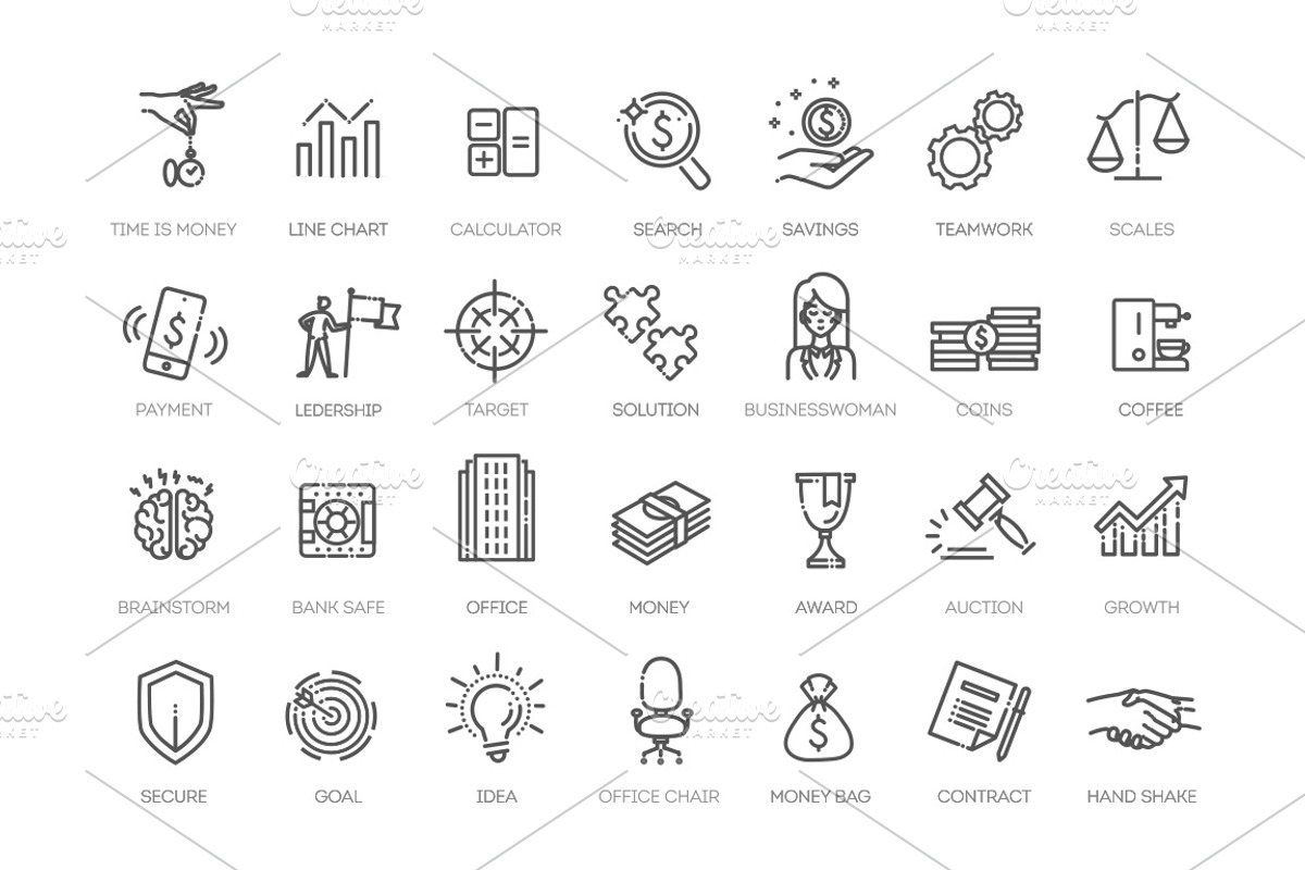 Business and Finance web icon set, an Object Illustration by Tettygreen (Photo 2 of 3)