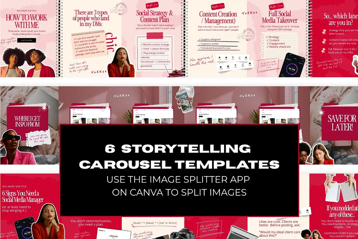 Pink & Red Carousel IG Templates