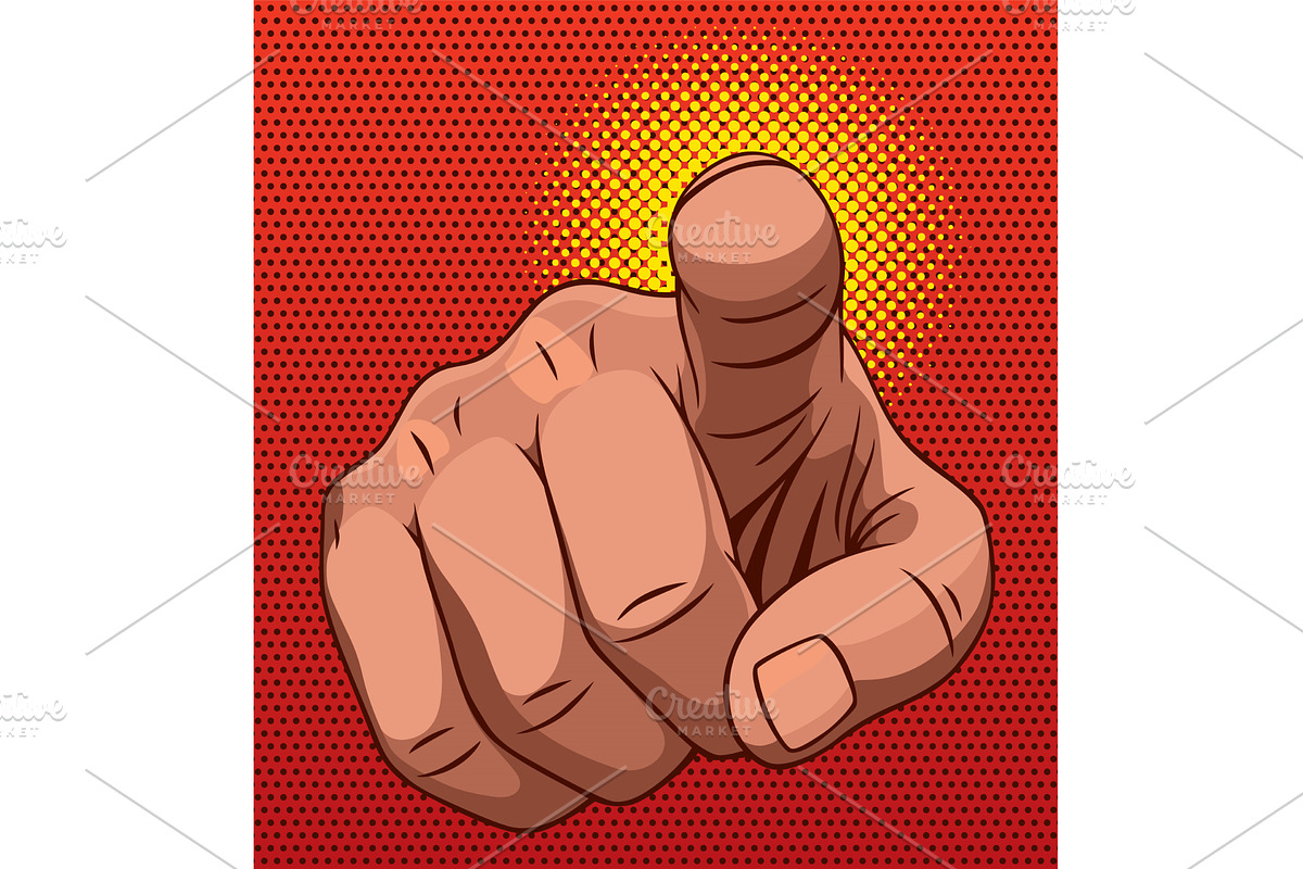 Comic finger points at viewer, an Object Illustration by Things for designers