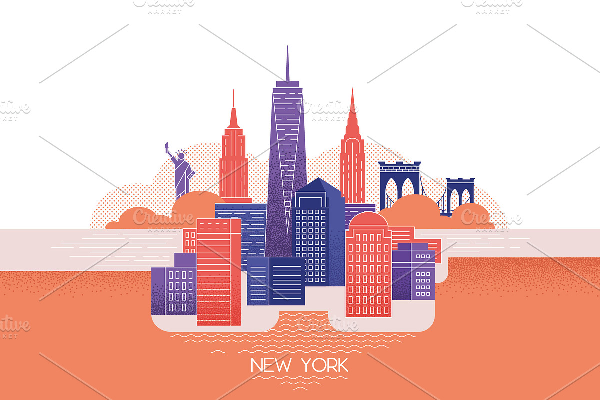 New York skyline, a Finance Illustration by GlebTagirov (Photo 1 of 2)