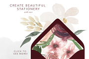 Burgundy, Blush, & Navy Floral Set, an Illustration by One and Only Paper (Thumbnail 3 of 7)