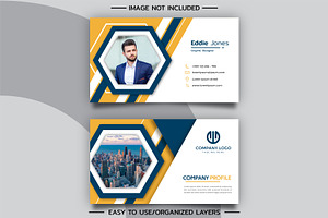 Abstract blue yellow business card, a Business Card Template by nicemorning