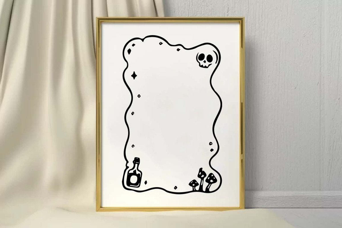 Doodle Halloween Frame SVG Bundle, an Object Graphic by FiveStarCrafting (Photo 7 of 11)