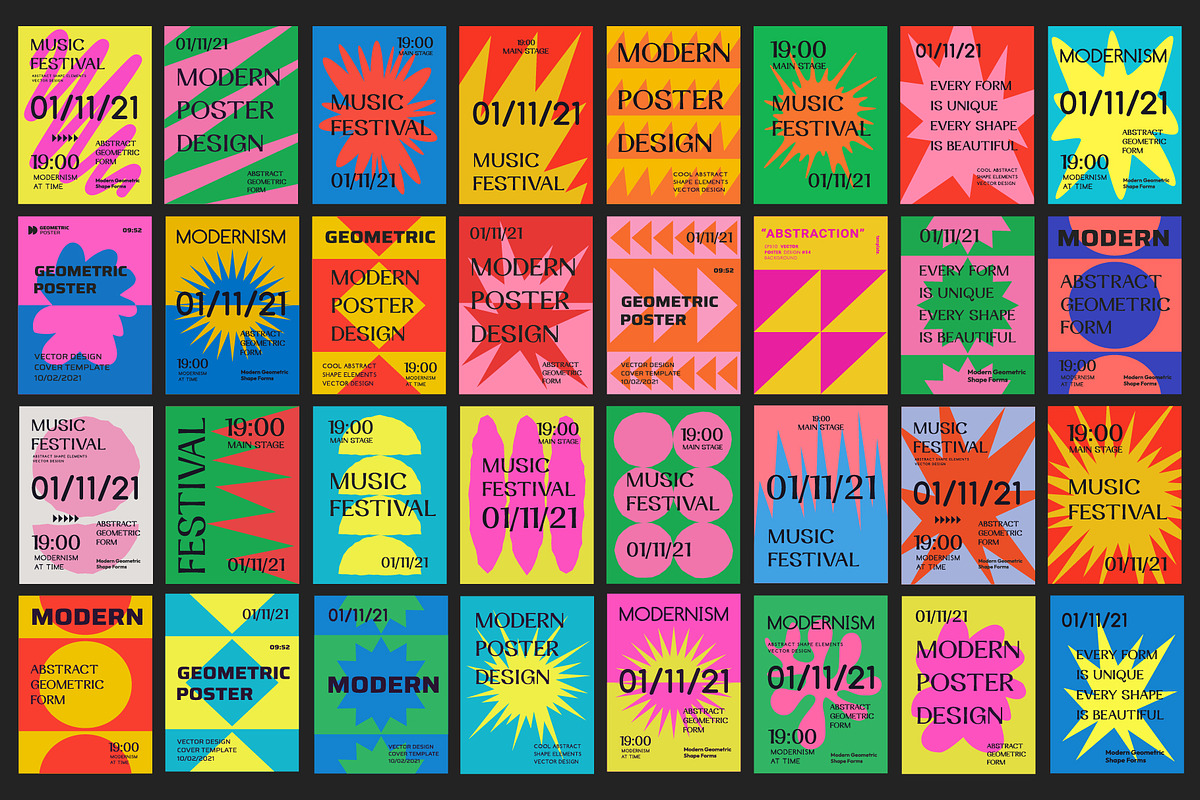 MODERNISMO - 64 GEOMETRIC POSTERS, a Pattern Graphic by craftlove (Photo 3 of 6)