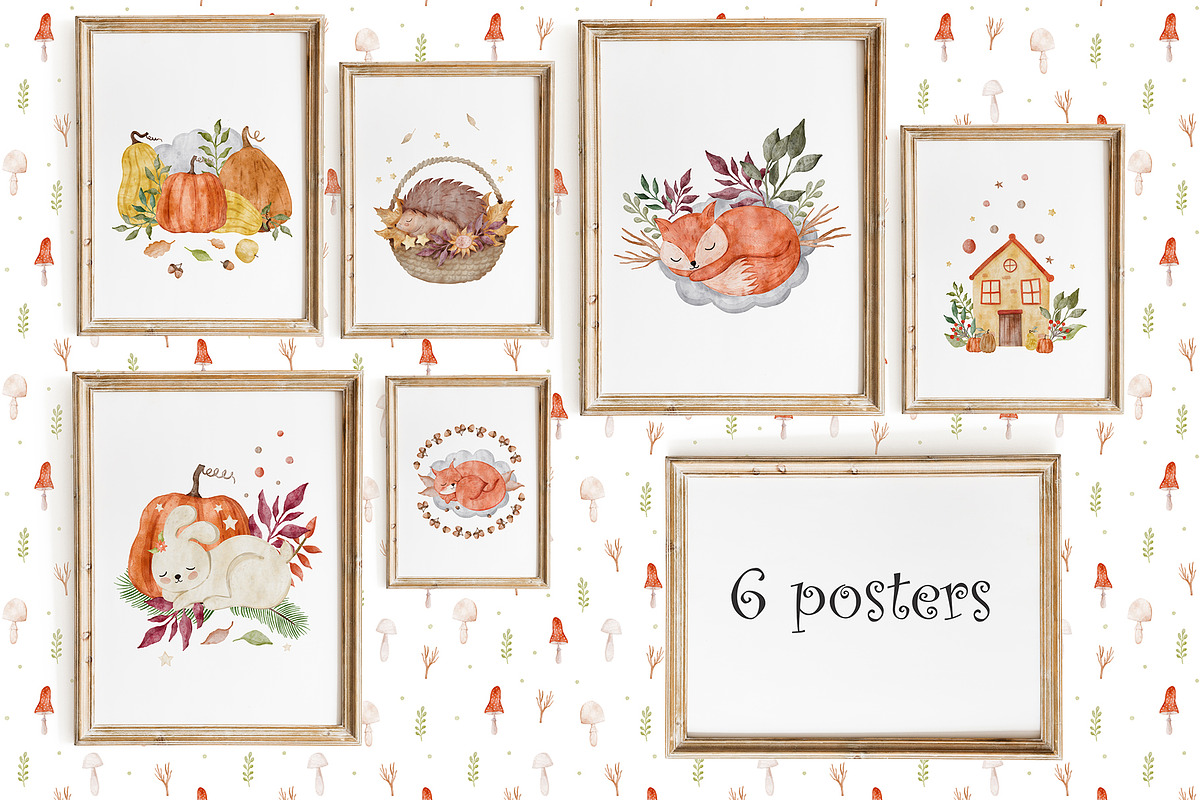 Autumn waterolor collection, a Graphic by Kattypainting (Photo 5 of 6)