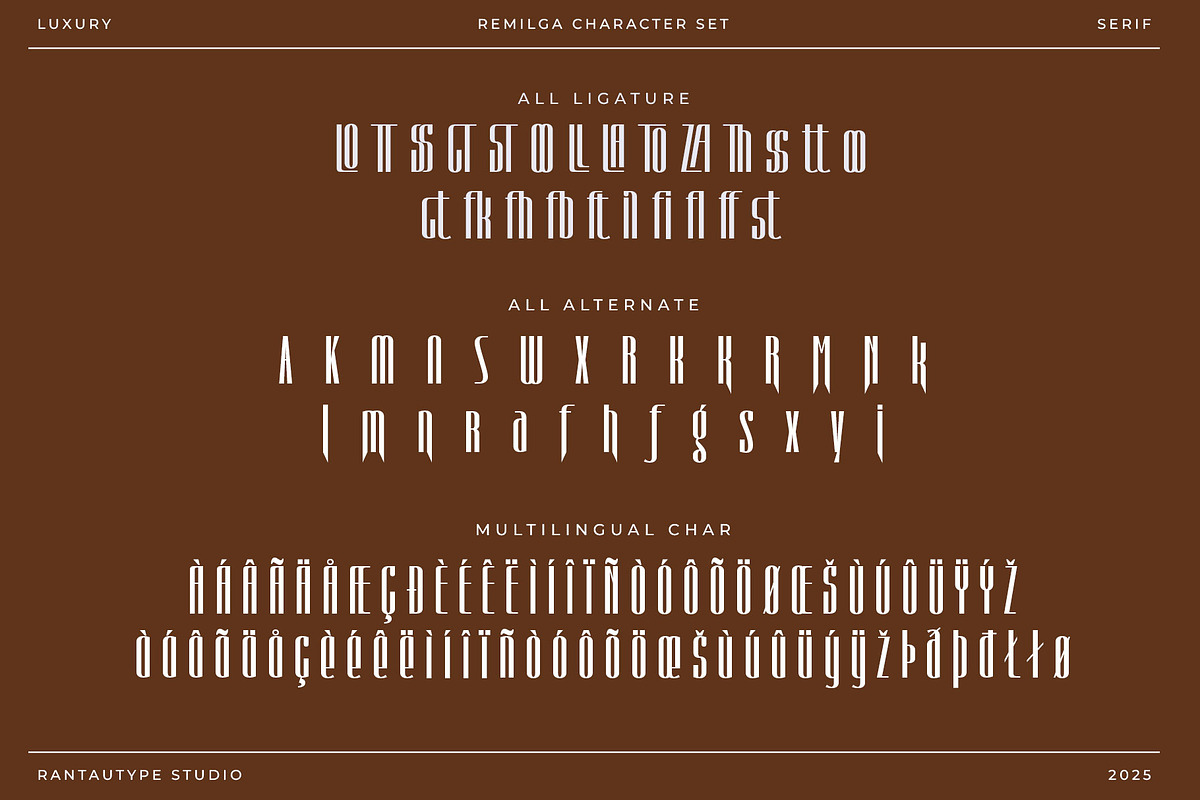 Remilga Elegant Serif Font, a Serif Font by RantautypeStudio (Photo 15 of 15)