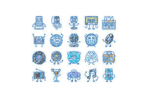 retro music character icons hand, an Object Illustration by pikepicture