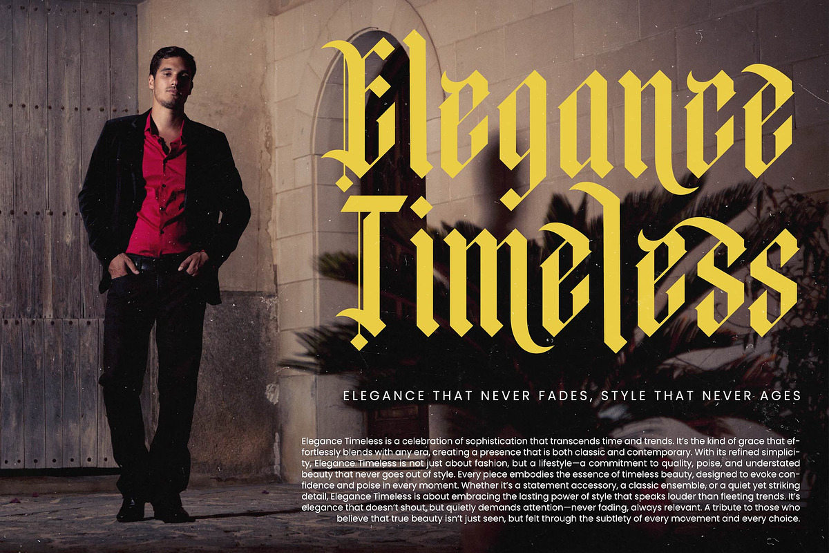 Boombie Stylish Blackletter Font, a Blackletter Font by timelesstype.co (Photo 3 of 20)