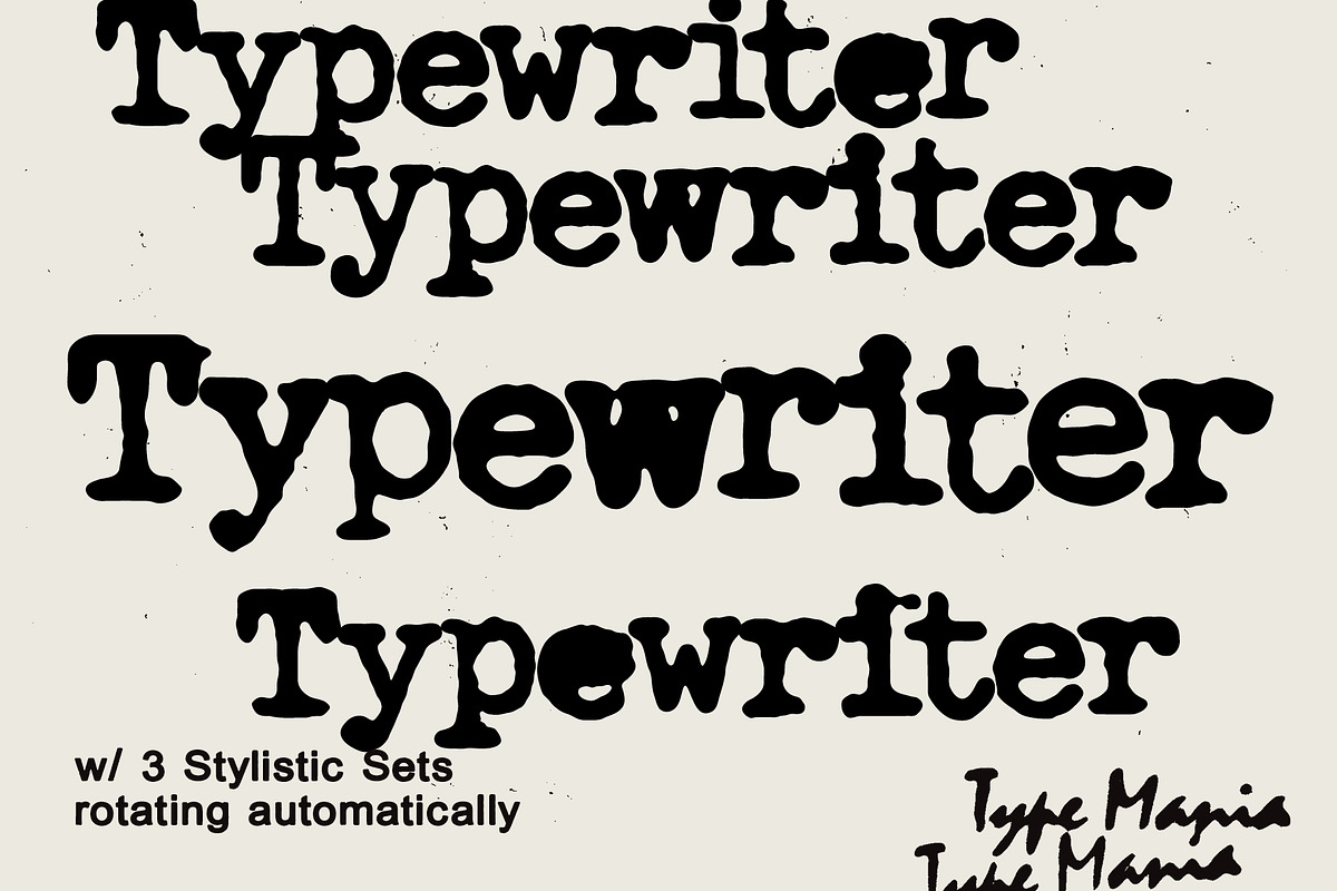 Typewriter TM – Distressed Typer, a Serif Font by Type Mania (Photo 1 of 11)