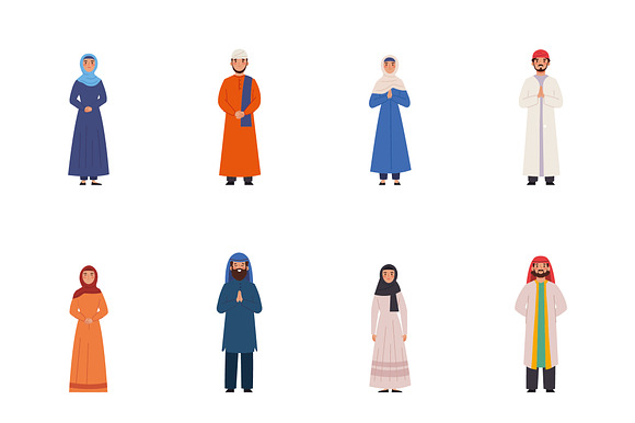 Muslim Characters Illustration Set preview 2