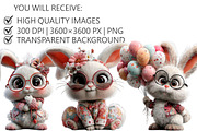 Whimsical Easter Bunny Clipart, an Illustration by Pixels.Craft (Thumbnail 2 of 5)