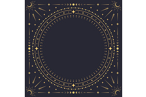 Square Celestial Frame. Vector