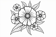 Flower Outline Art Printable Pack, an Illustration by BIPLOB EXPERT (Thumbnail 5 of 9)