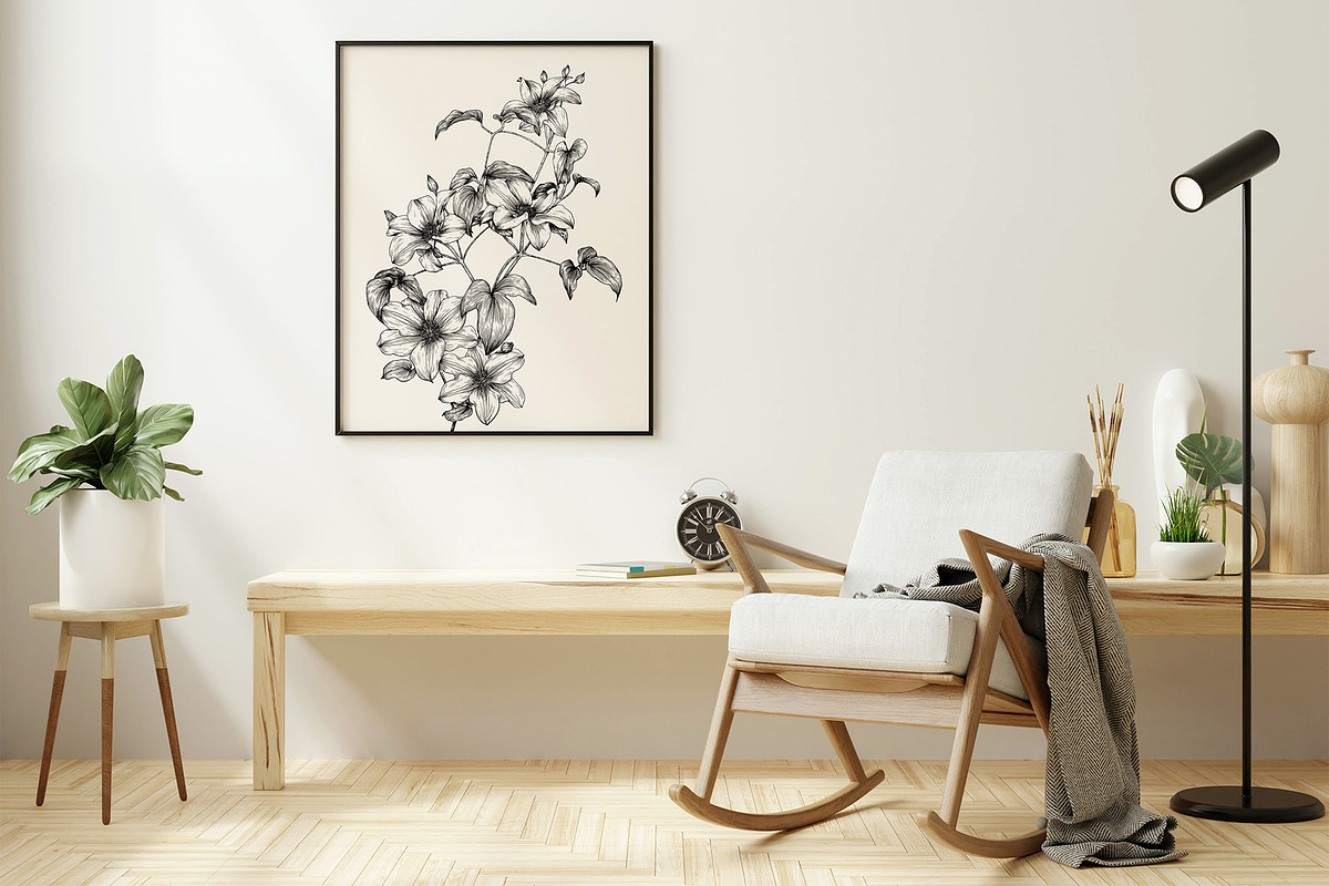 Flowers of Clematis. Botanical Set, a Decorative Illustration by ON_lineart_store (Photo 7 of 10)