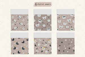 Moon Collection-Baby Digital Papers