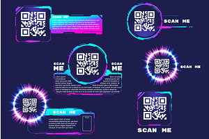 Qr code stickers. Qrcode sticker hud, a Technology Illustration by Stock-Smart-Start
