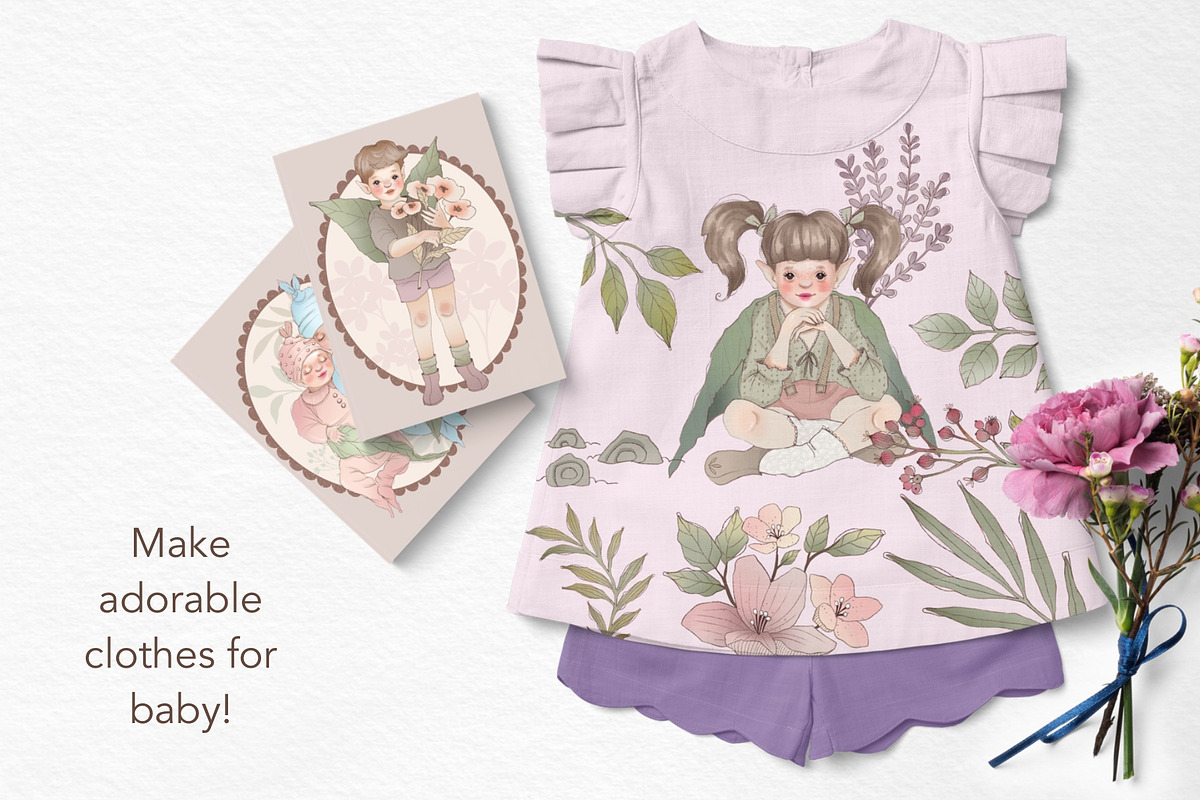 Little Fairies Clipart Collection, a Decorative Illustration by Rosangela Curti (Photo 12 of 14)