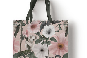 Koala, Luxury Floral Pattern