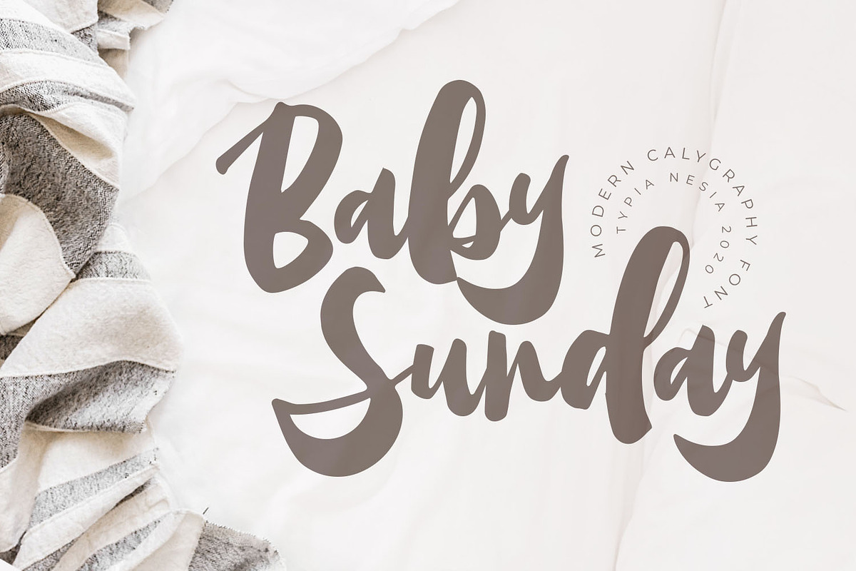 Baby Sunday, a Script Font by Typia Nesia (Photo 1 of 11)