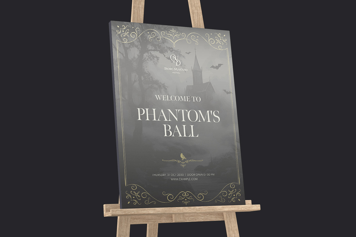 Halloween Event Welcome Sign Templat, a Flyer Template by BrandPacks (Photo 3 of 5)