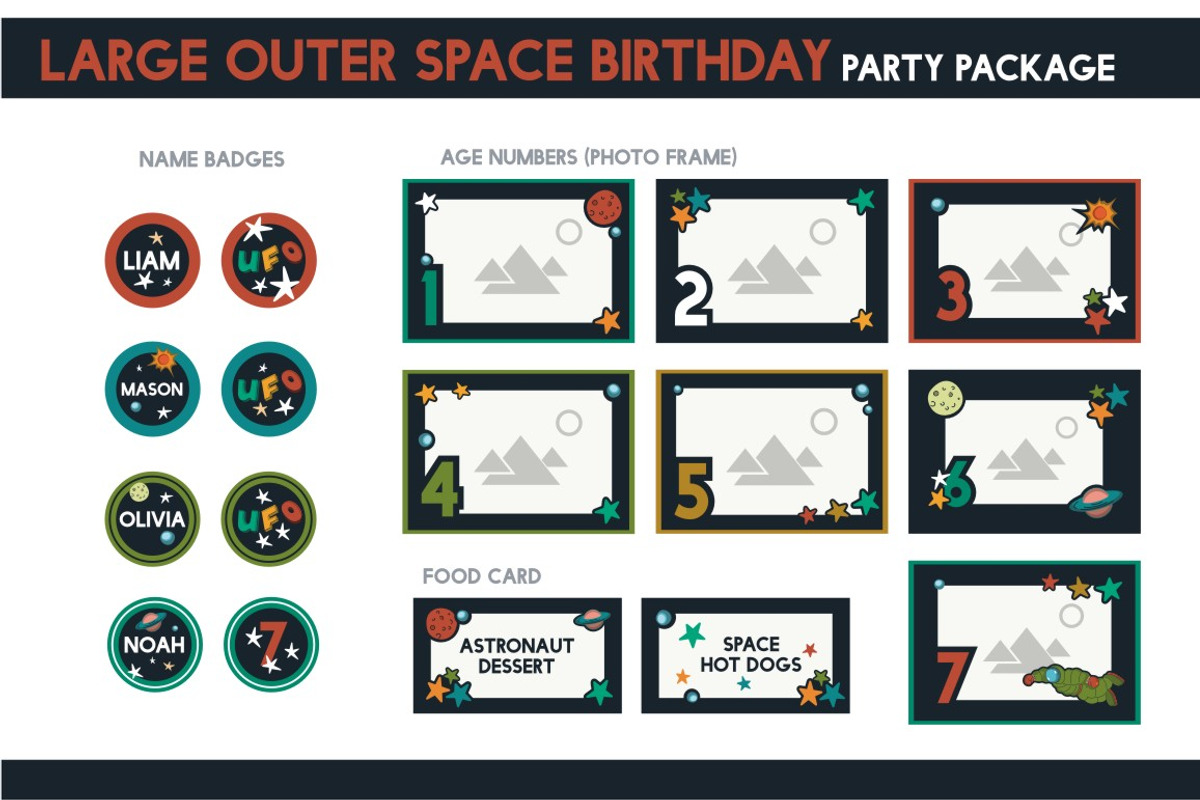 Space Birthday Party Package Set, a Hat Mockup by logika 600 (Photo 5 of 6)