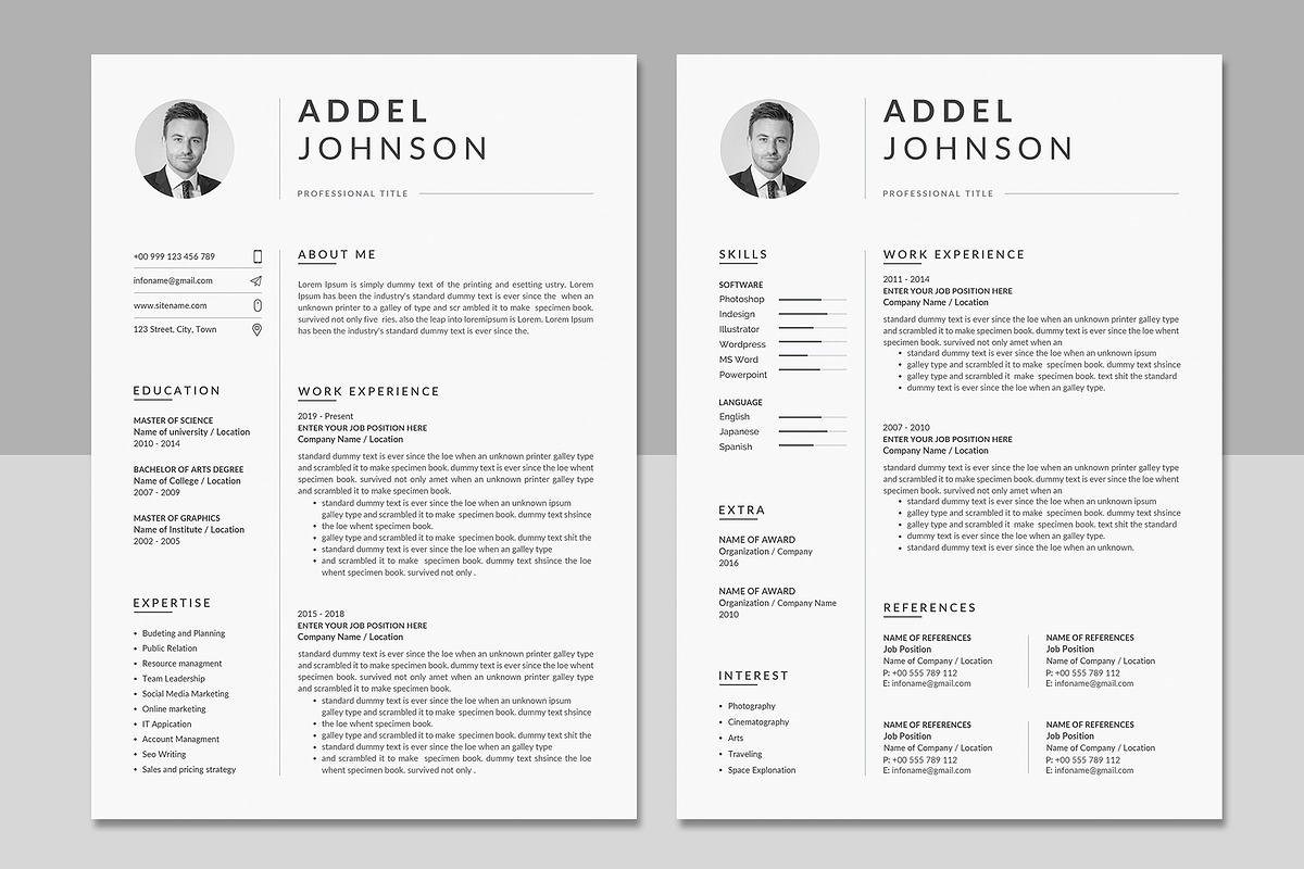 Resume Template / CV, a Resume Template by Creatune (Photo 2 of 4)