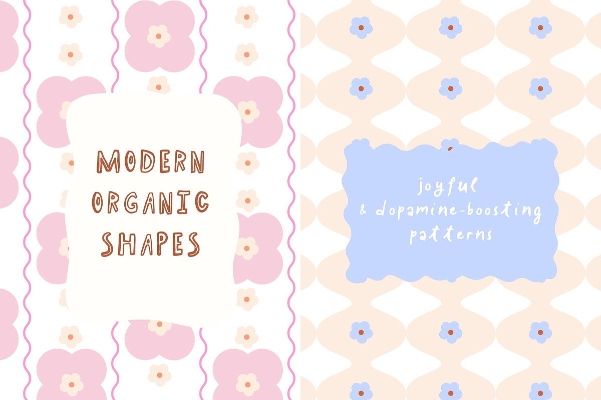 Wave & Blossom Seamless Patterns, a Pattern Graphic by PaperJamLab (Photo 6 of 21)