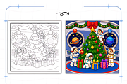 Bold Easy Christmas Space Coloring, a Seasonal Illustration by Design Station (Thumbnail 3 of 8)