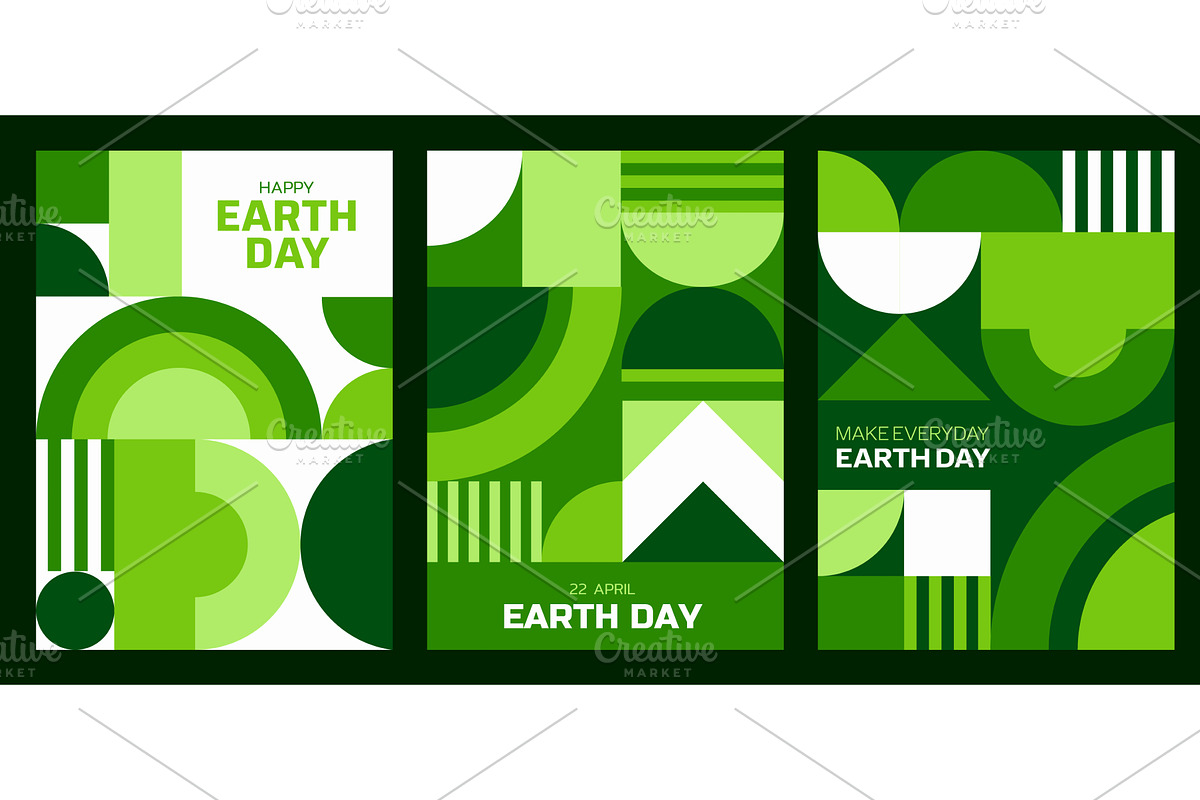 Earth day posters with green, a Decorative Illustration by Vector Tradition